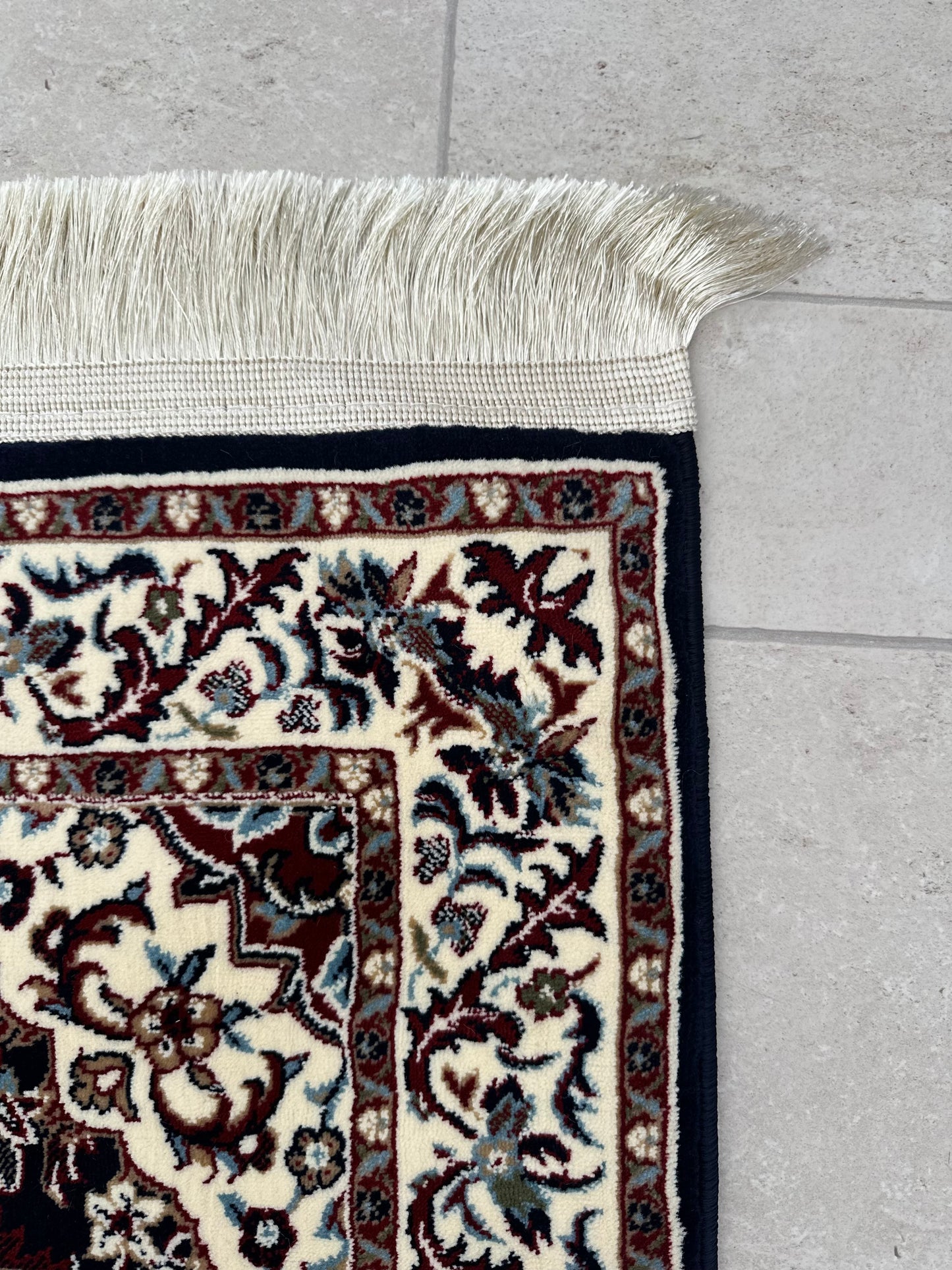 rawdah sajjadah - deep blue and burgundy
