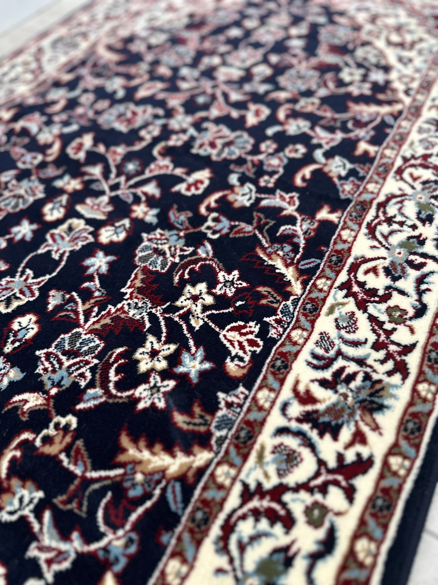 rawdah sajjadah - deep blue and burgundy