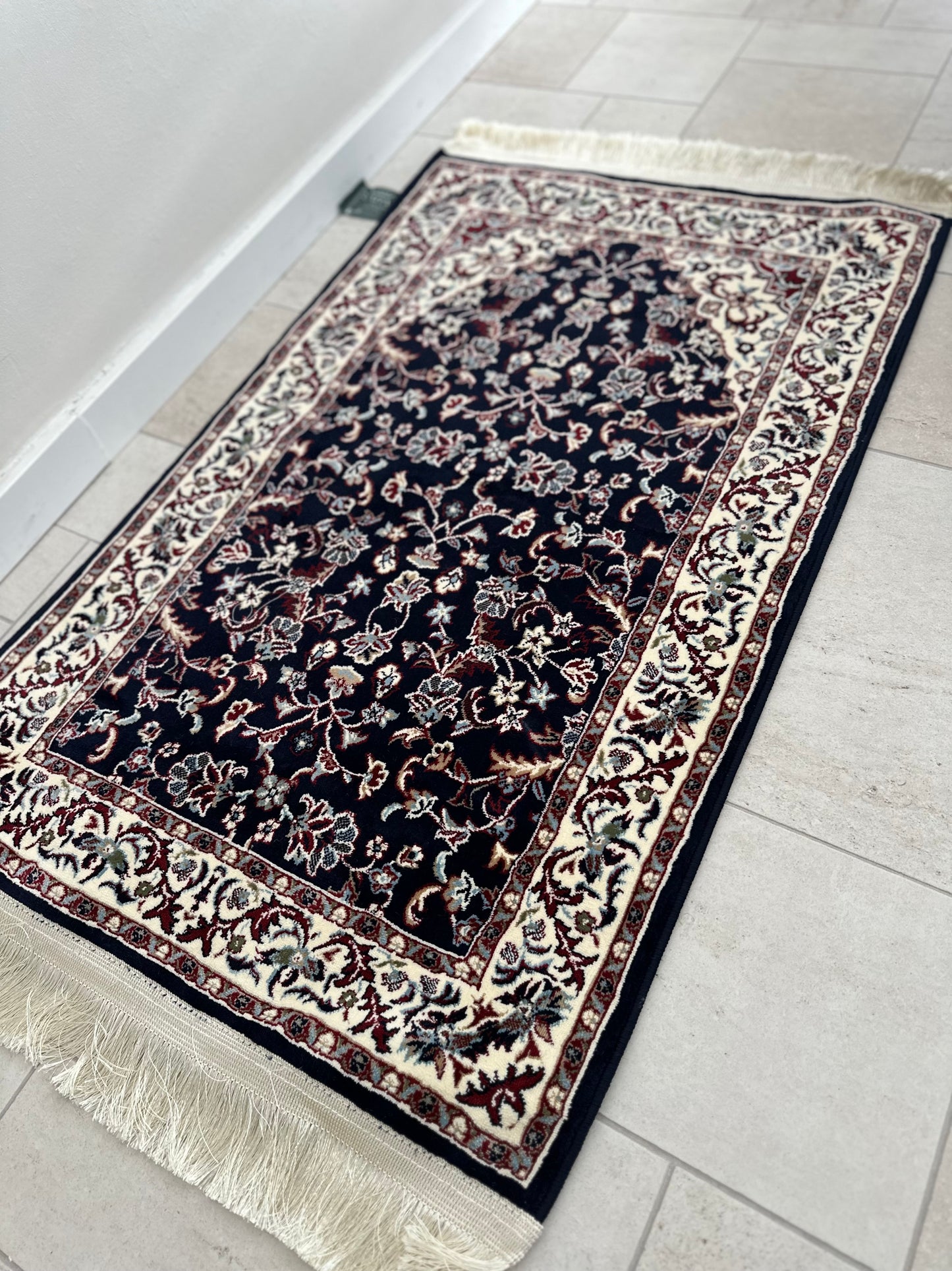 rawdah sajjadah - deep blue and burgundy