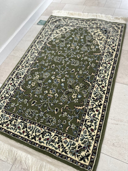 classical rawdah sajjadah - white, blue and burgundy