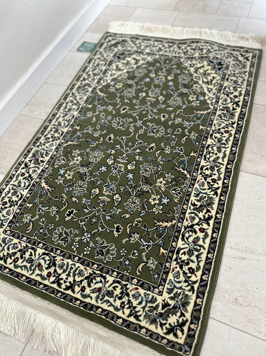 classical rawdah sajjadah - white, blue and burgundy